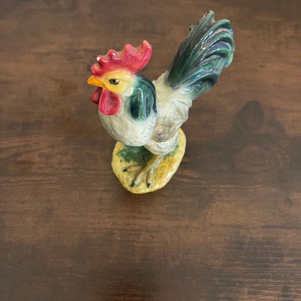 Italian Pottery Majolica Rooster Figurine 6" - Picture 2 of 9